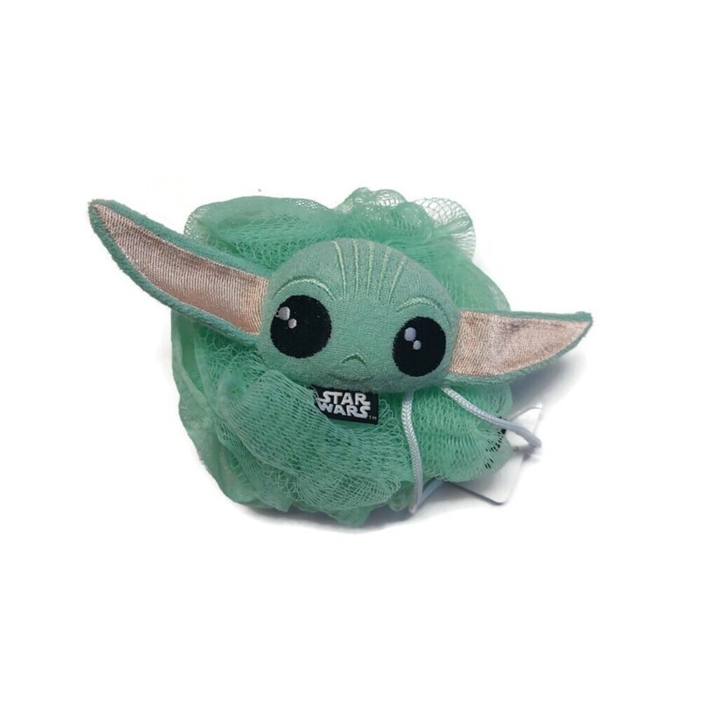 Star Wars Grogu Child Bath Pouf Unisex Kids Shower Body Scrubber Green Ages 3+